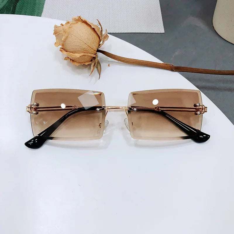 Women's rimless gradient sunglasses - Viexta
