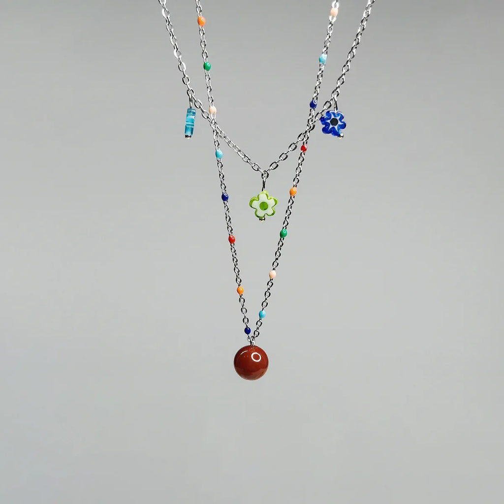 Cute Flower Twin Ultra-fine Clavicle Chain - Viexta