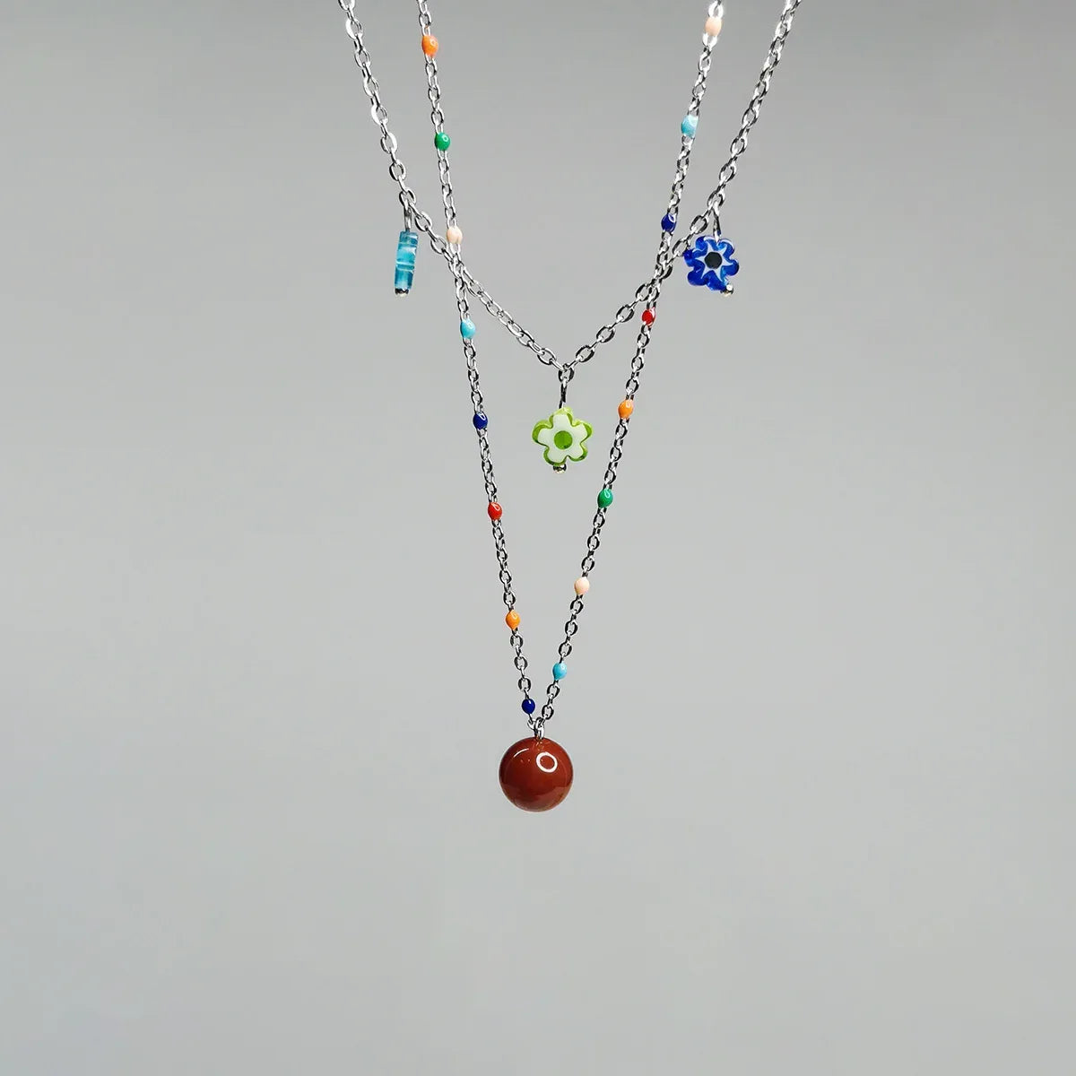 Cute Flower Twin Ultra-fine Clavicle Chain - Viexta