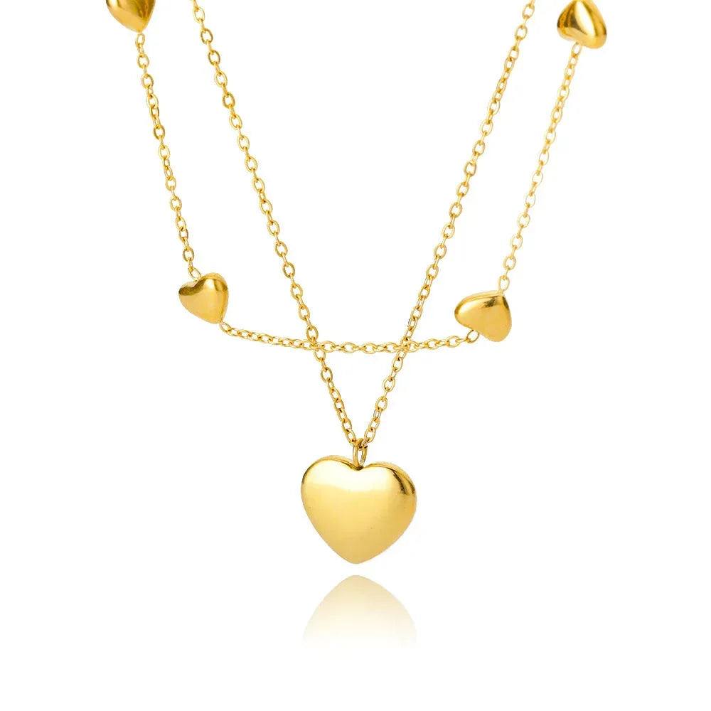 Heart Shaped Titanium Steel Necklace - Viexta