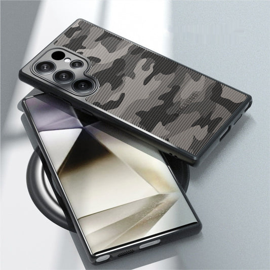 Camouflage Transparent Phone Case for Samsung S24 Ultra