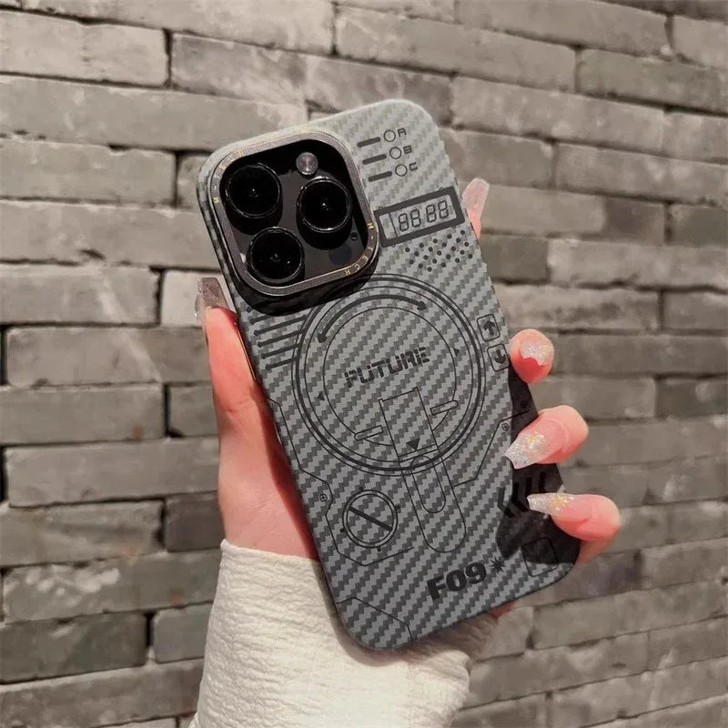 high-grade-carbon-fiber-grain-magnetic-iphone-case - Viexta