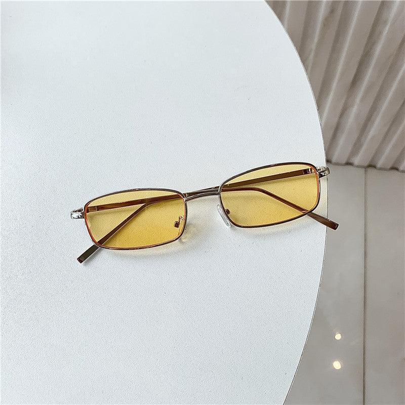 Trendy Small Frame Rectangular Sunglasses - Viexta