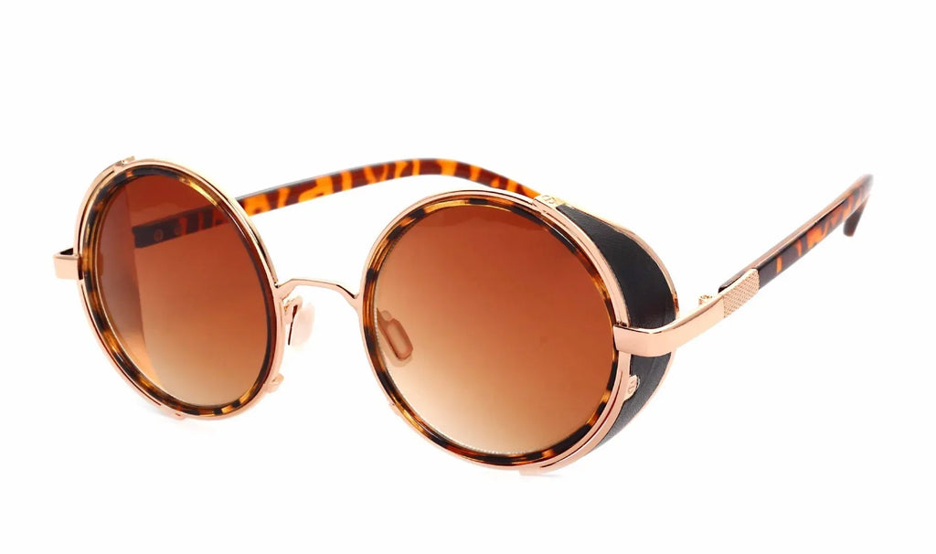 UV400 Retro Metal Round Frame Sunglasses - Viexta