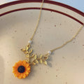 Lovely Sunflower Pearl Necklace - Viexta