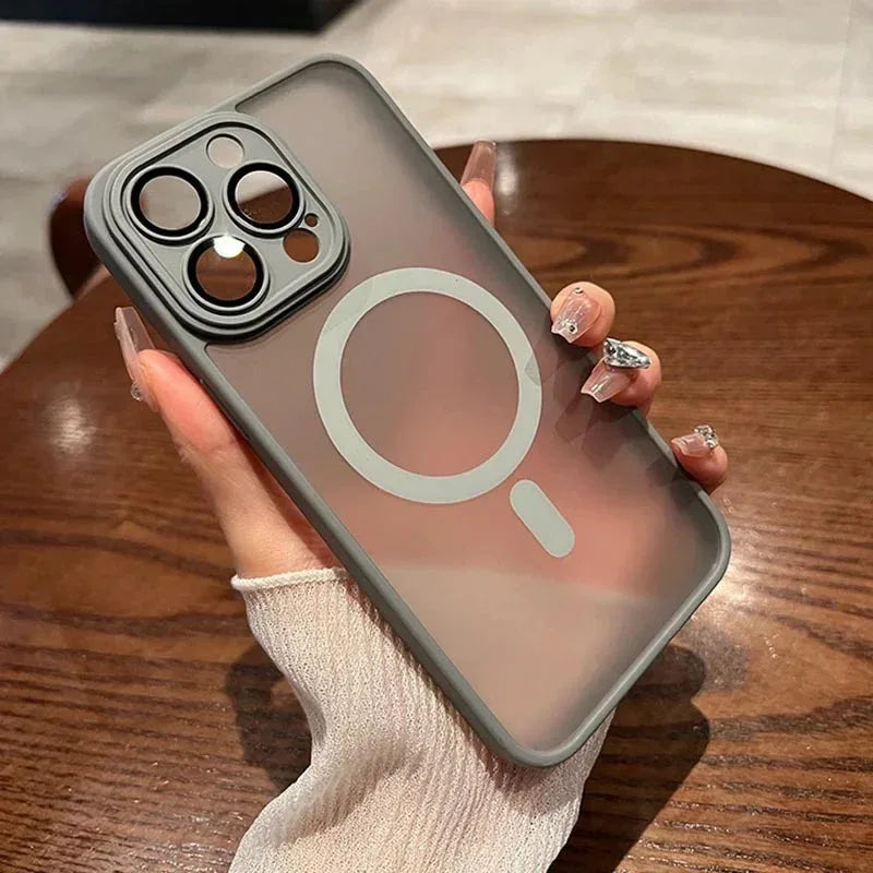 magnetic-matte-semi-transparent-iphone-case - Viexta
