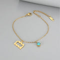 Retro Fashion Zodaic Bracelet Inlaid With Blue Zircon - Viexta