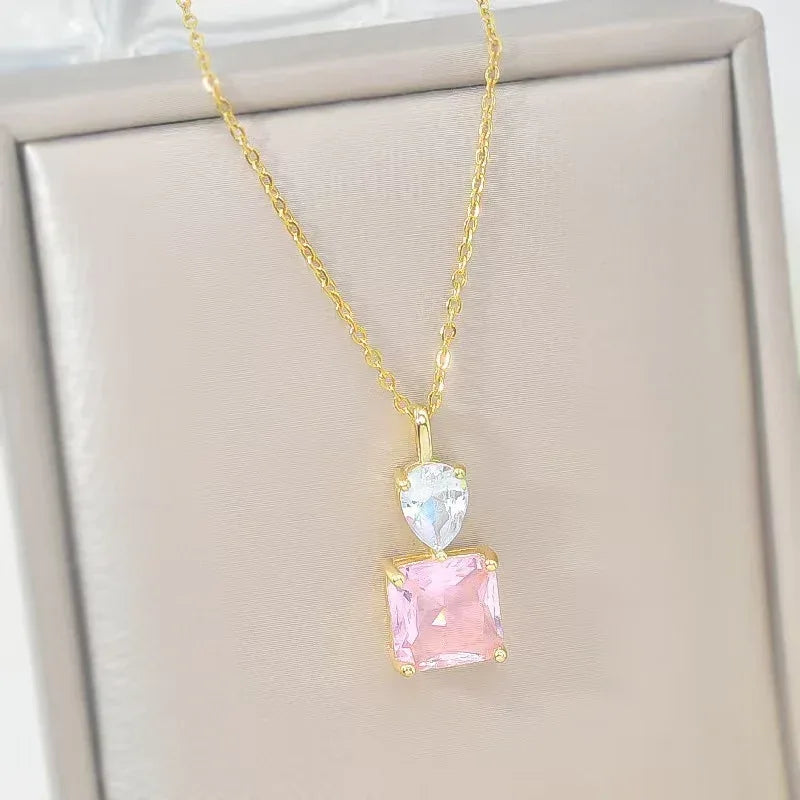 Square Necklace Premium Clavicle Chain Accessories - Viexta