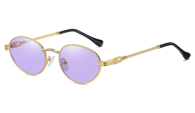 Gold metal oval sunglasses