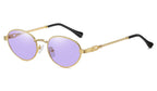 Gold metal oval sunglasses