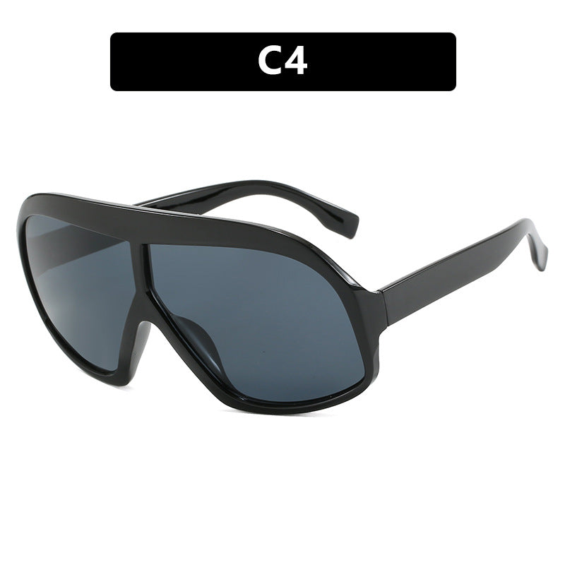 Conjoined large frame sunglasses, fashionable and versatile sunglasses, cross-border trendy sunglasses, high-end feel