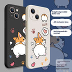 Corgi Cartoon Silicone Soft Cover iPhone Case - Viexta