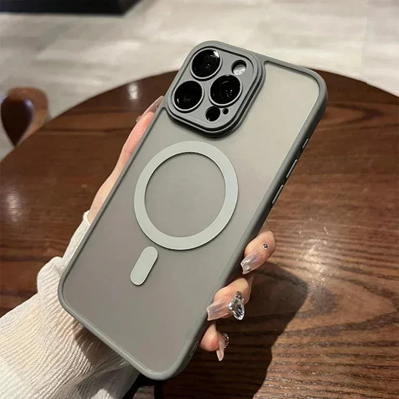 magnetic-matte-semi-transparent-iphone-case - Viexta