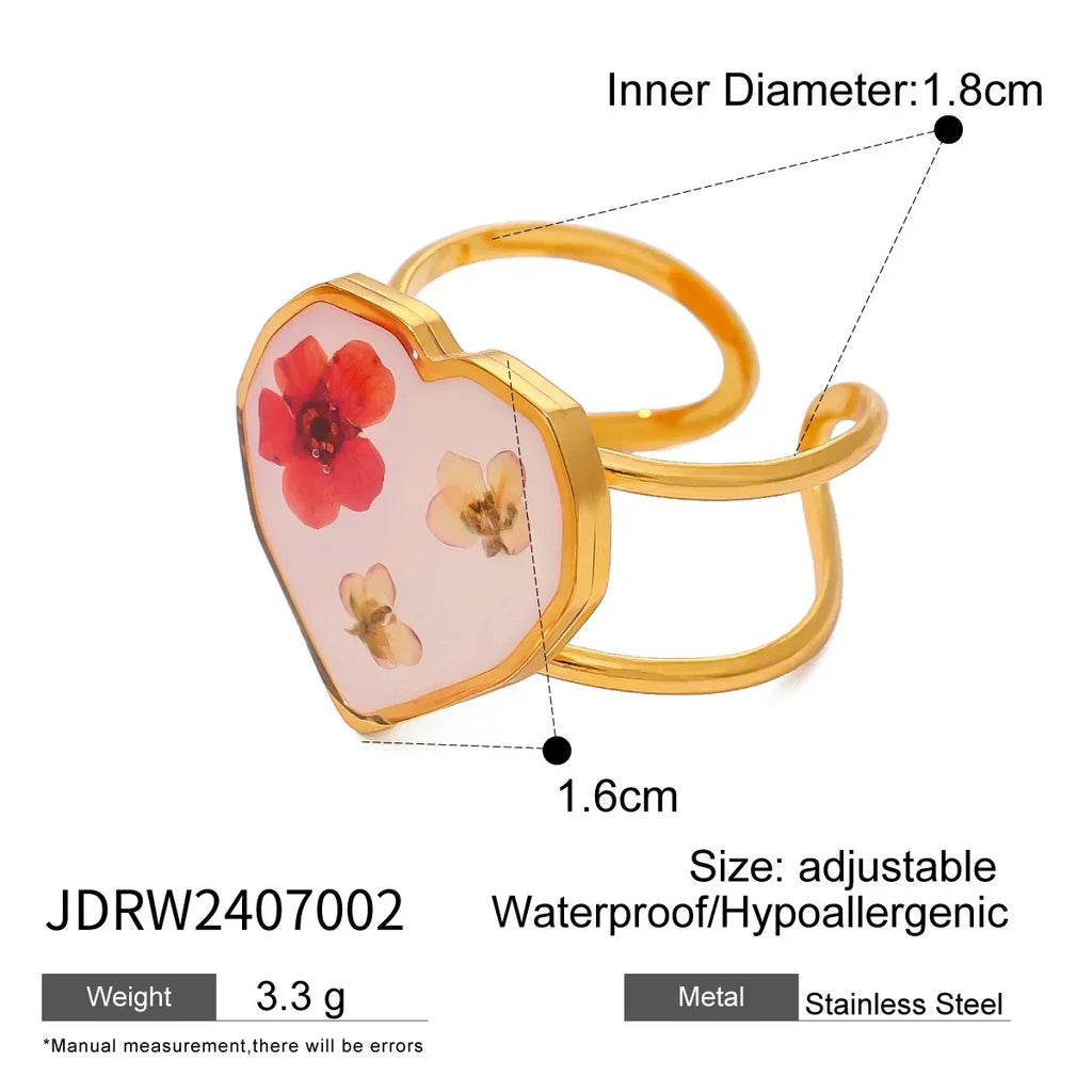 Stainless Steel Serene Flower Ring - Viexta