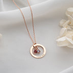 Personalized Engraved Birthstone Circle Necklace