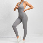 Zippered Yoga Fitness Jumpsuit Shapewear