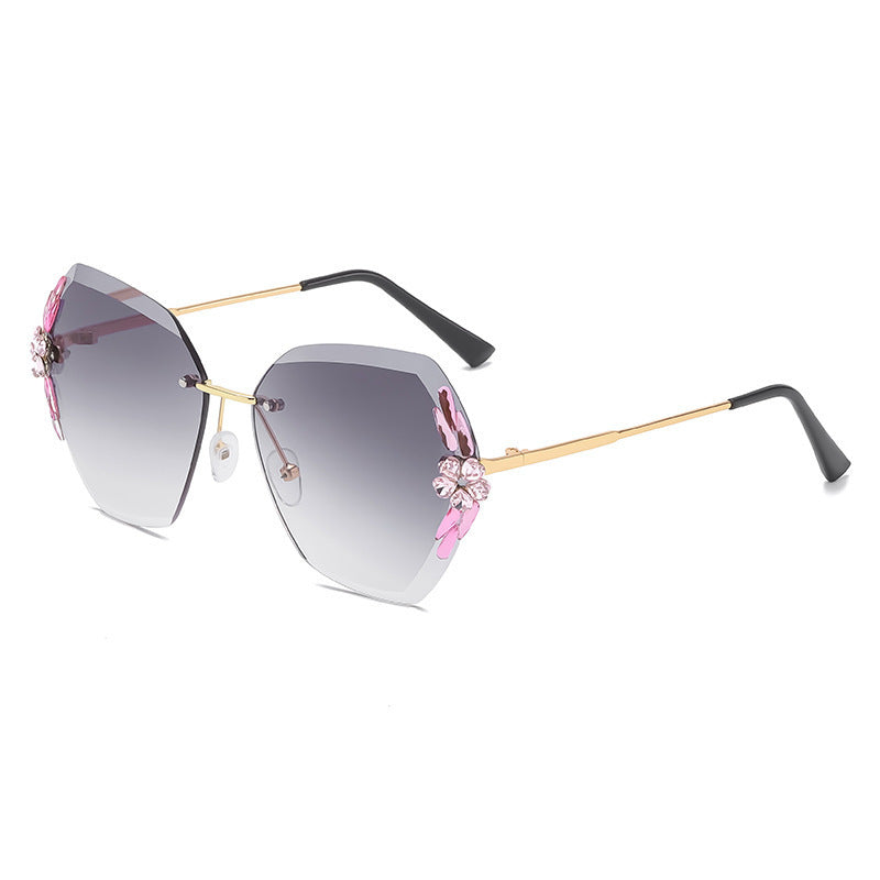 Rhinestone Thin-looked UV Protection Sun Glasses