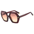 Irregular Personality Hexagonal Rivet Sunglasses - Viexta
