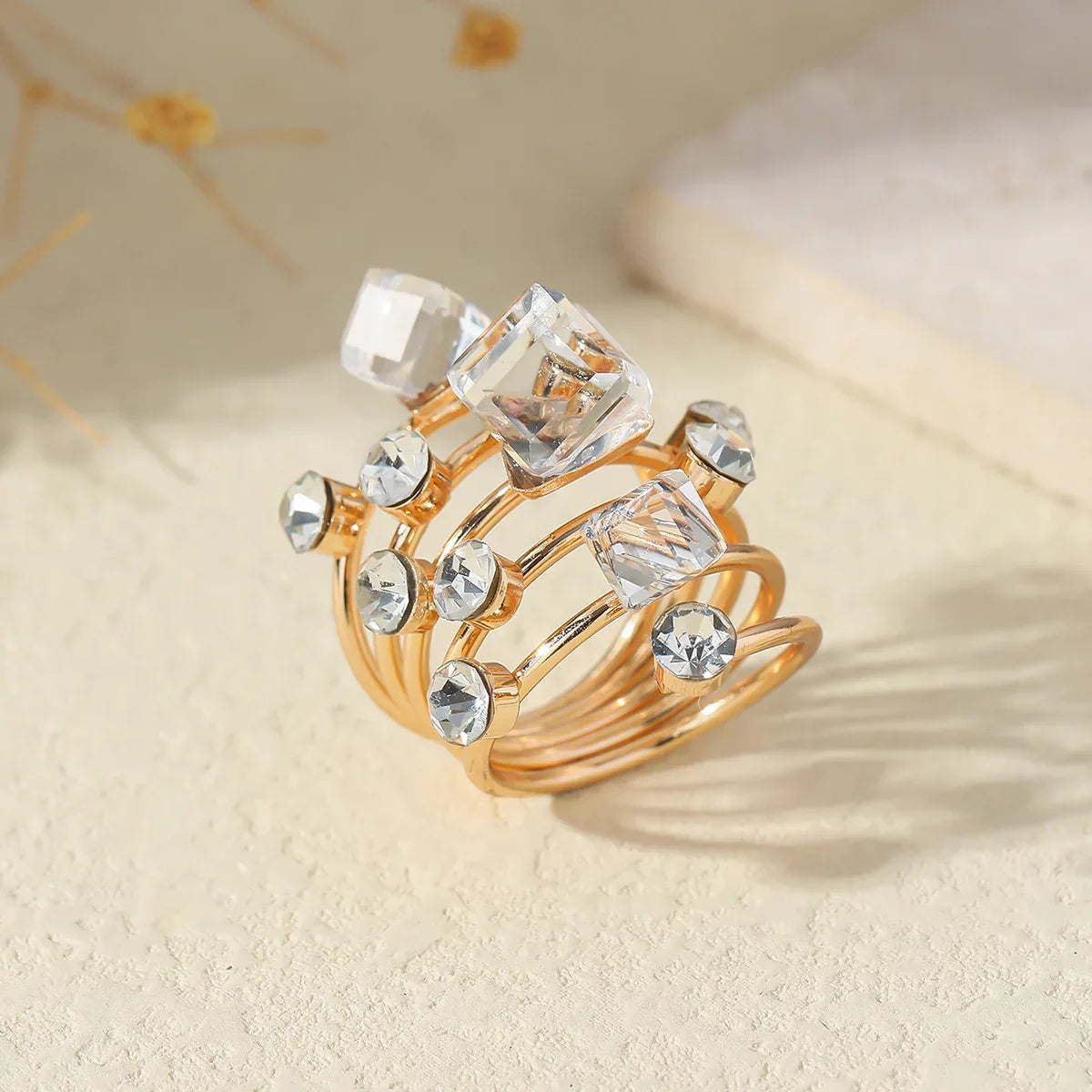 Boho Stackable Gemstone Rings Set
