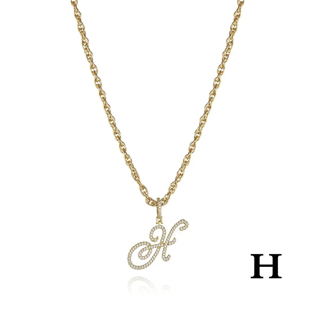 26 Letter Zircon 18k Gold Necklace - Viexta