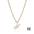 26 Letter Zircon 18k Gold Necklace
