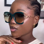 Big Square Rim Chain Sunglasses - Viexta