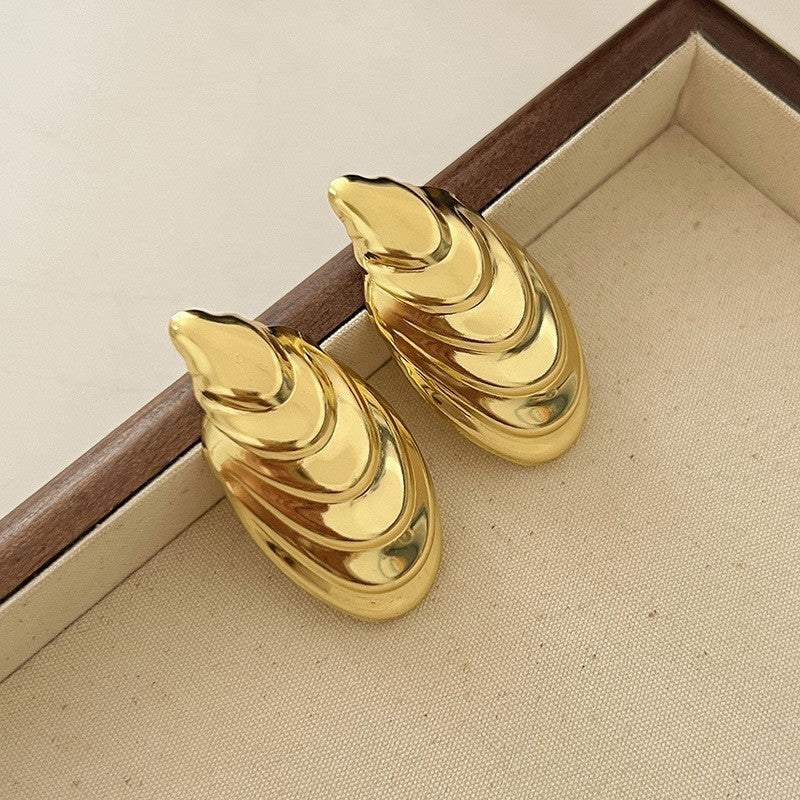 Retro Hong Kong Golden Versatile Earrings