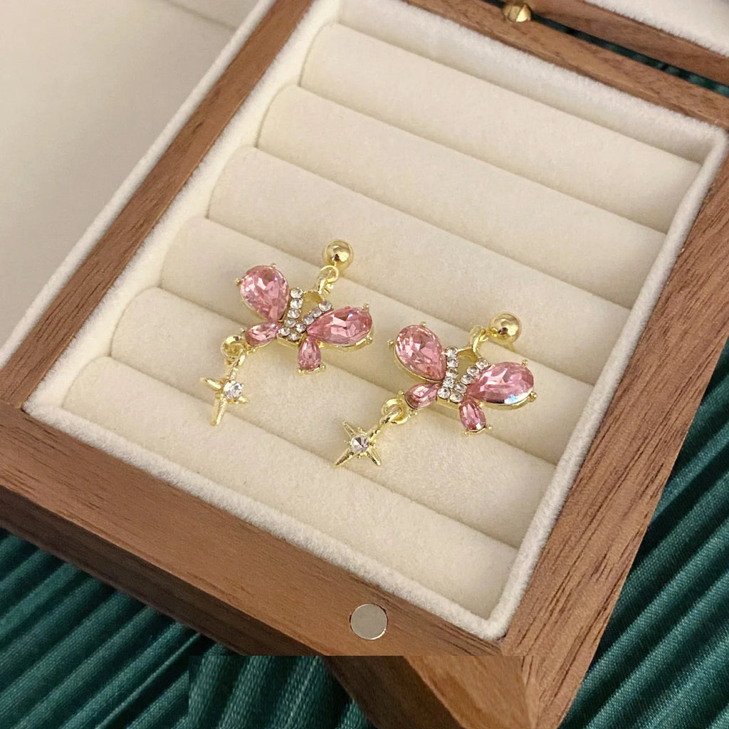 Sweet Butterfly Zircon Earrings - Viexta