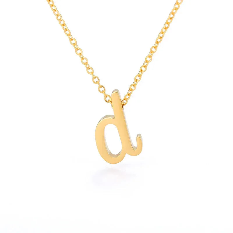 Small Letter Hollow Stainless Necklace - Viexta
