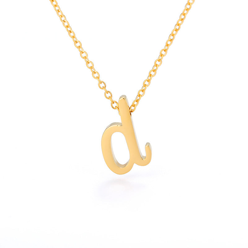 Small Letter Hollow Stainless Necklace