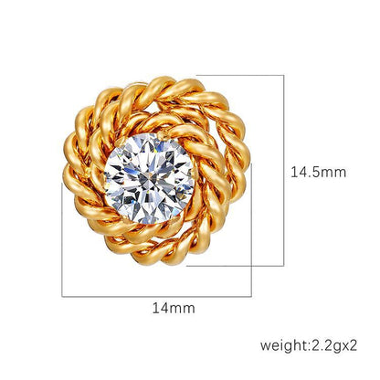 Retro Trendy Rose Zircon Stud Earrings