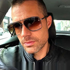 Double Beam Trimmed Metal Sunglasses - Viexta