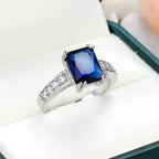 Women's Simple Square Zircon Ring