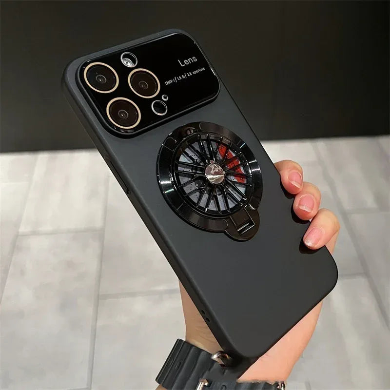 Rotating Gyro Decompression Bracket Large Window iPhone Case - Viexta