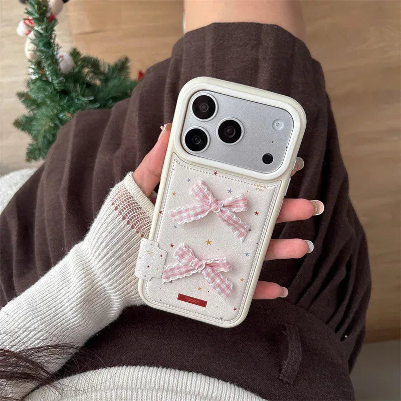 Korean-style Colorful Star Ribbon Bow iPhone Case - Viexta