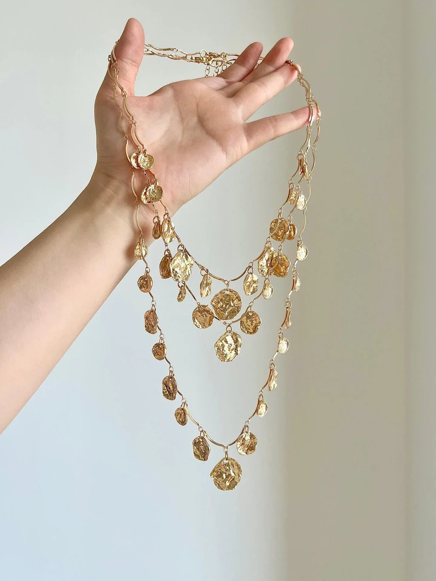 Round Pendant Multi-Layer Necklace