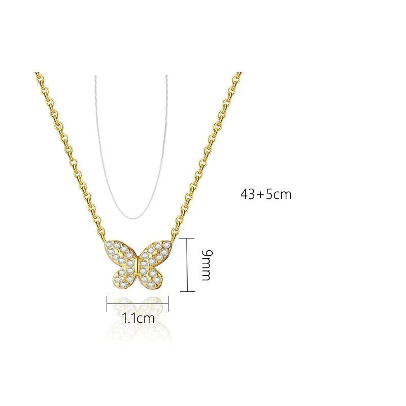 Butterfly Titanium Steel Versatile Simple Necklace - Viexta