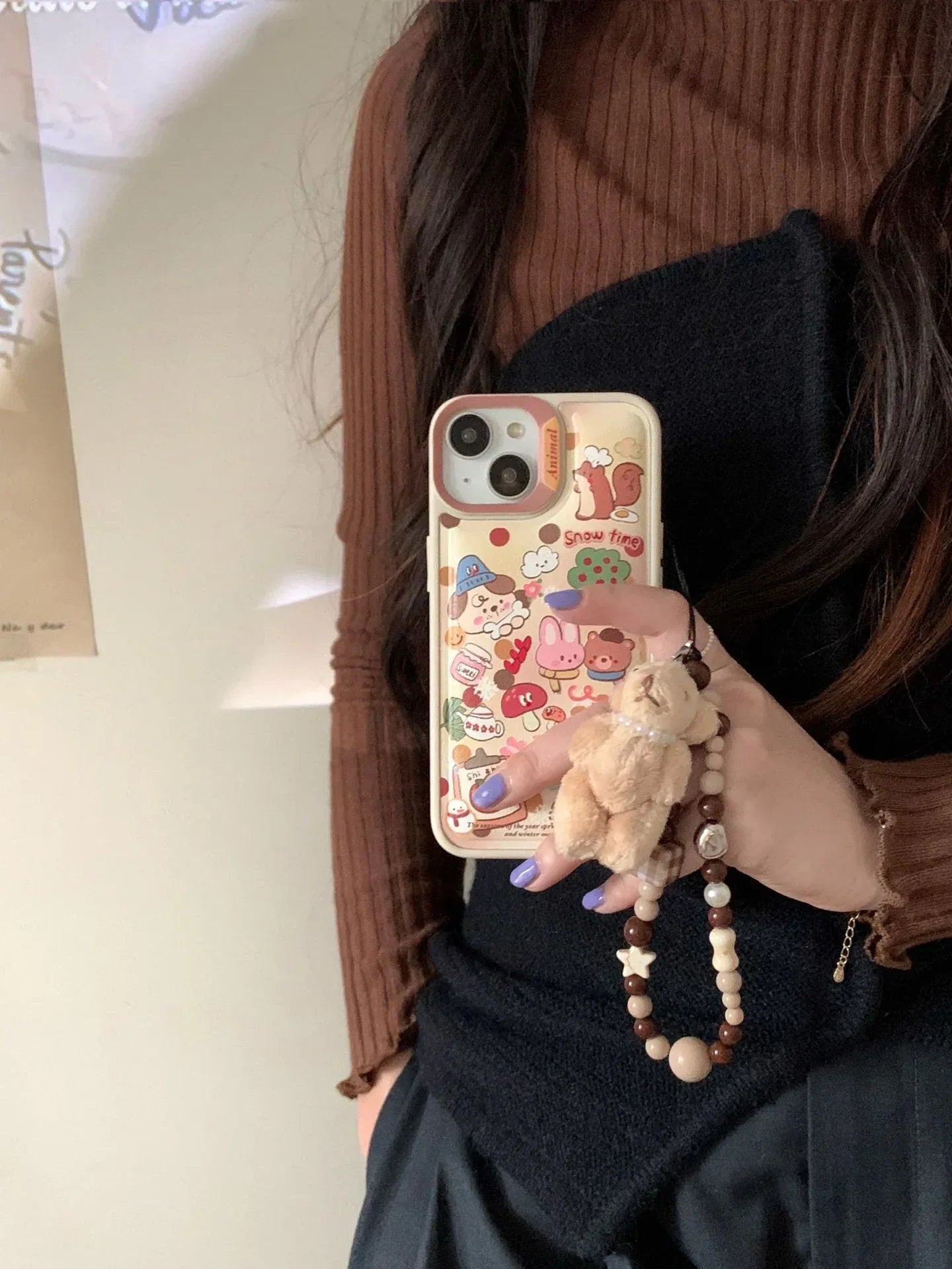 Cute Graffiti Rabbit iPhone Case with Charm - Viexta