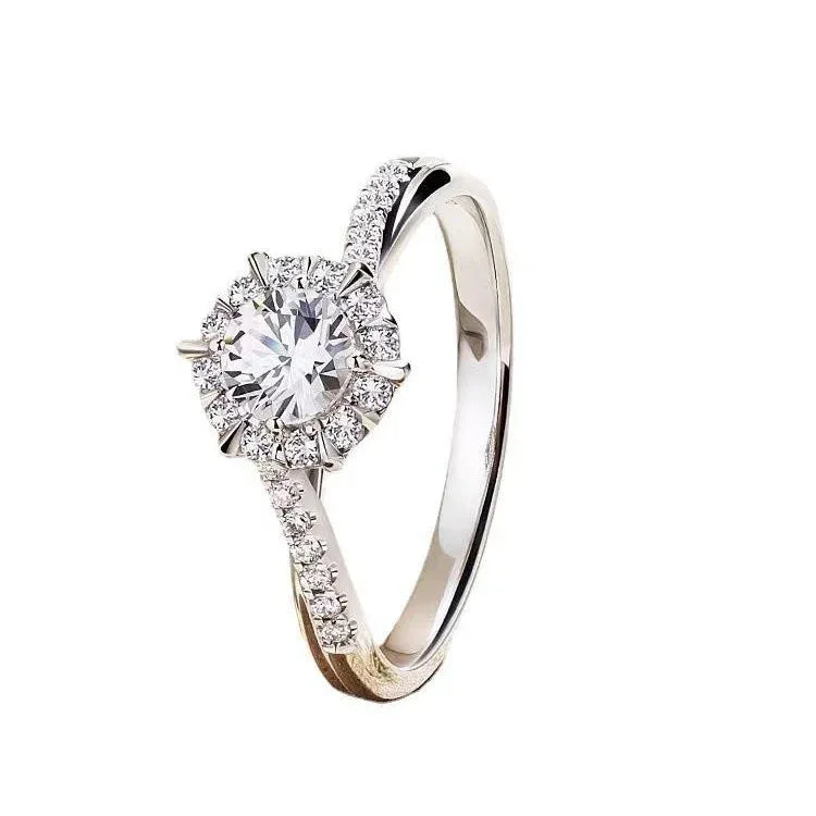 Women's Woven Moissanite Sterling Silver Ring - Viexta