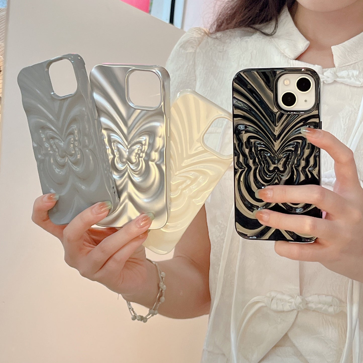 Solid Color Three-dimensional Butterfly Phone Case