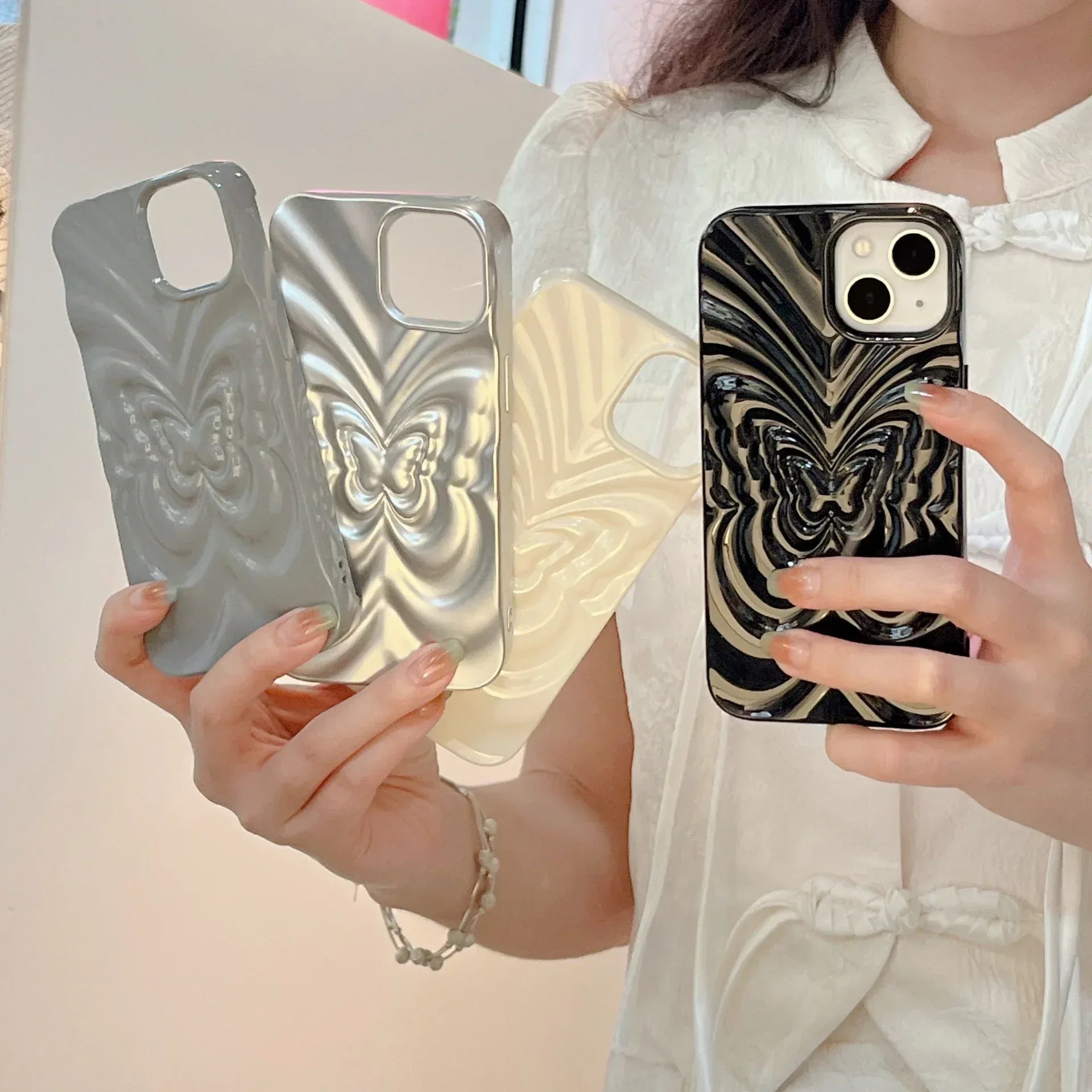 Solid Color Three-dimensional Butterfly Phone Case - Viexta