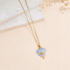 Stainless Steel Oil-dripping Heart-shaped Pendant Necklace