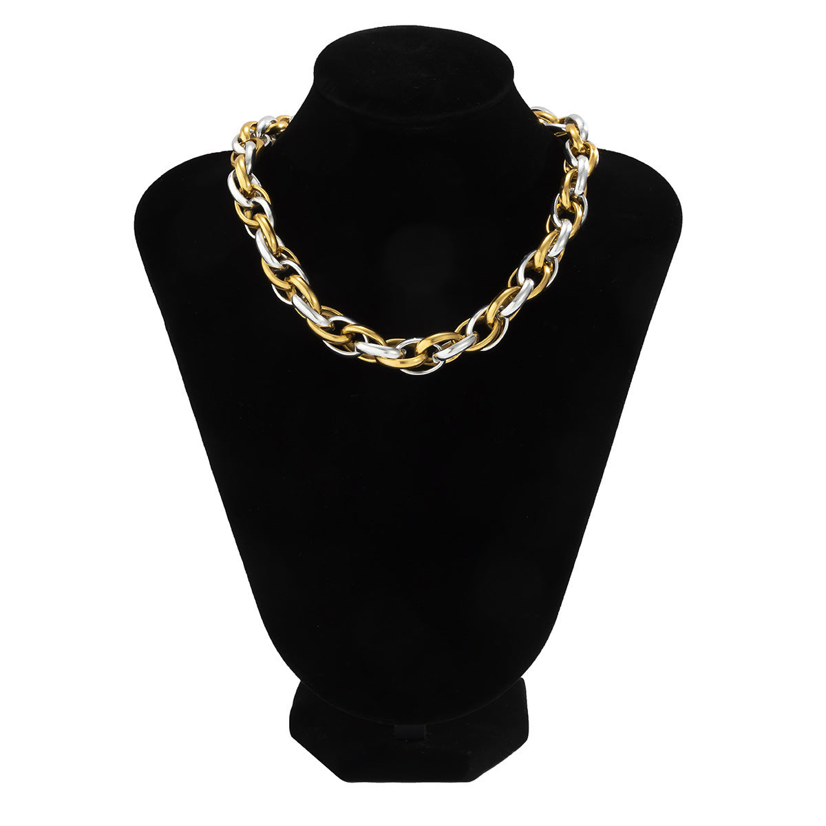 18k Cross Chain Punk Interwoven Twist Neckpiece