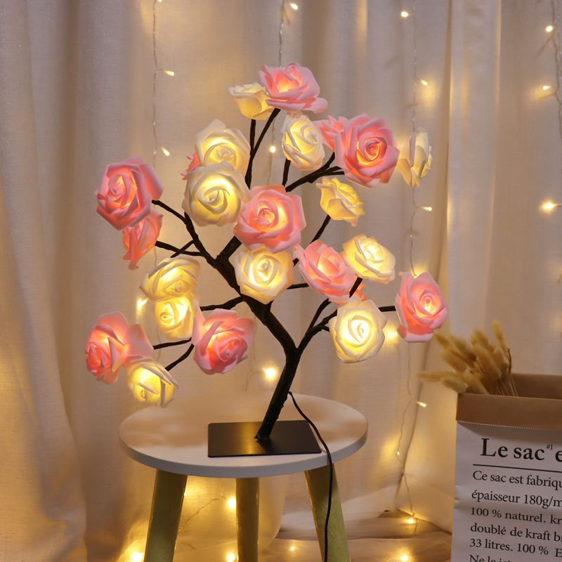 Rose Tree Lamp Decoration