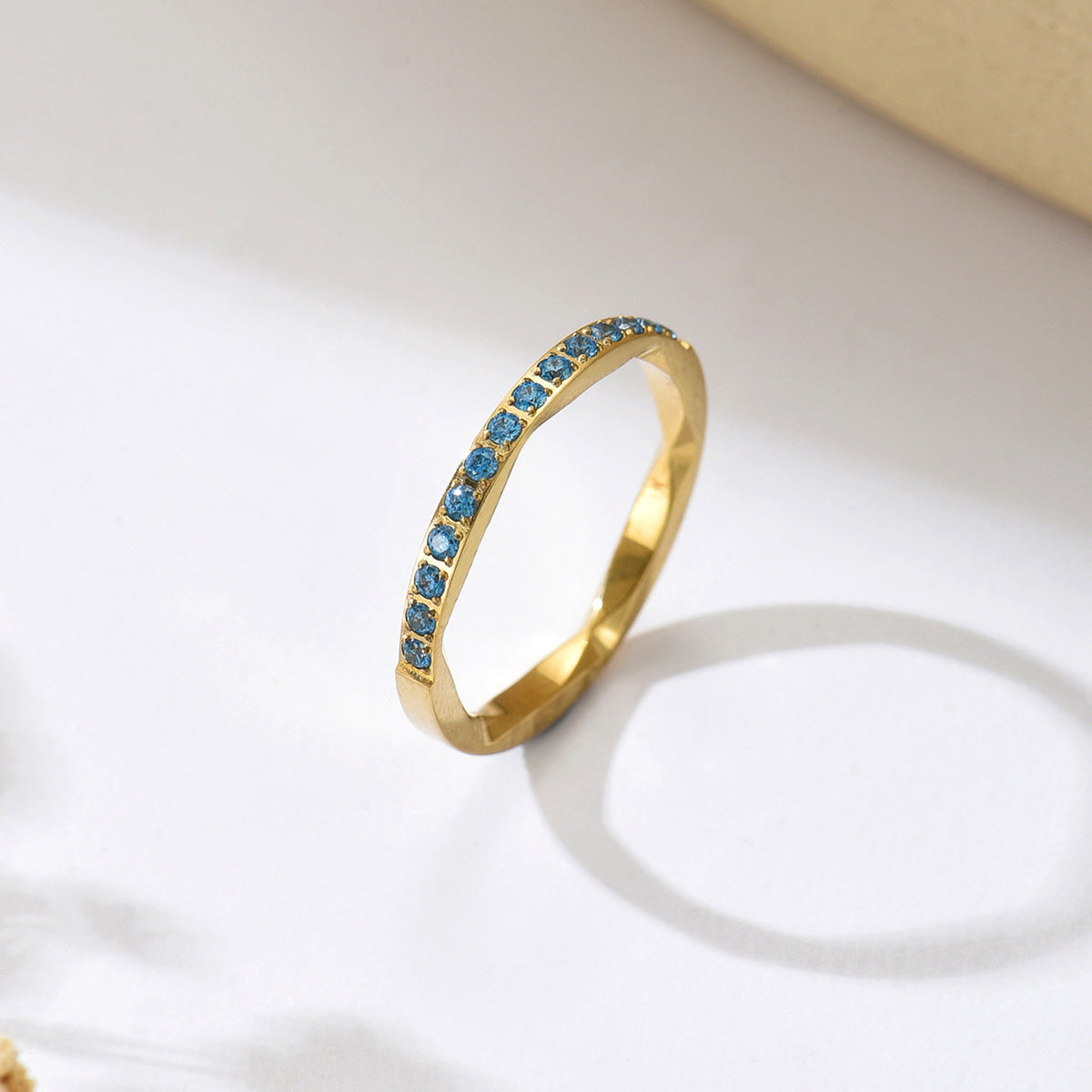 Multicolor Zircon-Inlaid Ring For Women