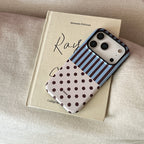 Striped Patchwork Polka Dot iPhone Case