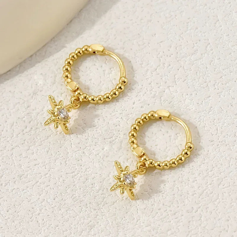 18K Eight Awn Star Earrings - Viexta