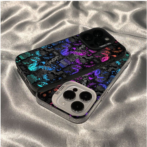 Colorful Silver Cool Graffiti Plastic iPhone case