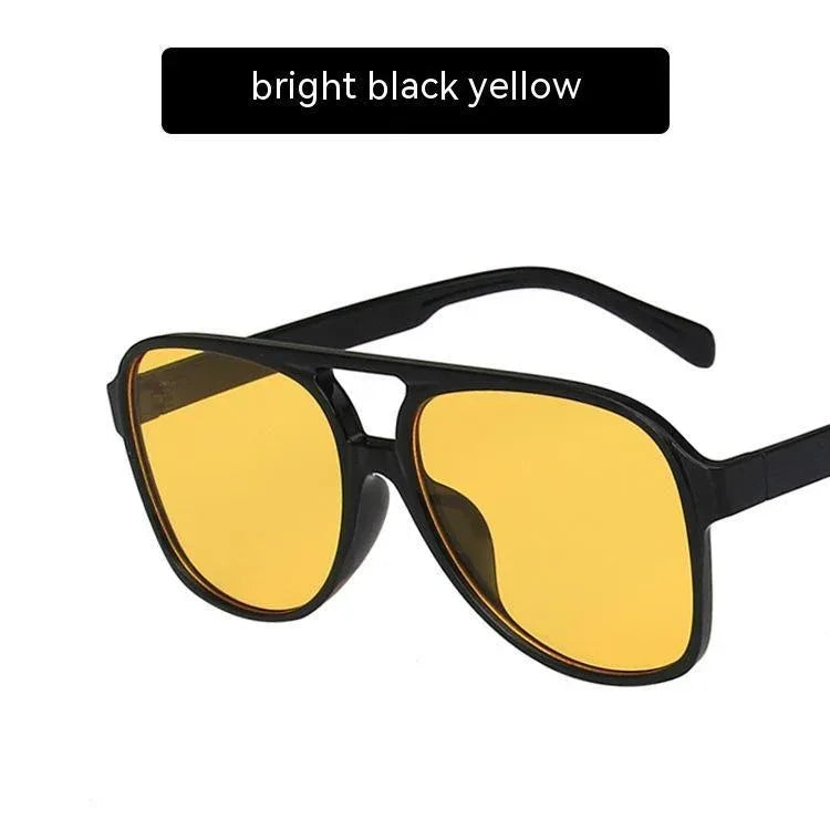 womens-fashion-retro-double-beam-large-rim-sunglasses - Viexta