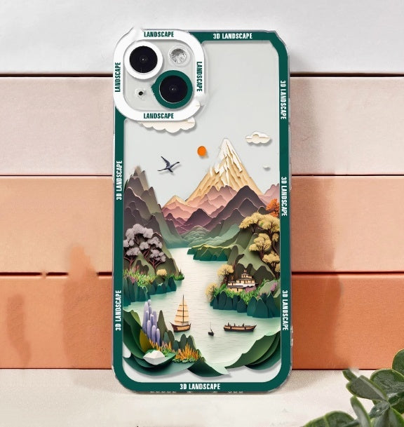 3d-visual-landscape-silicone-anti-drop-iphone-case